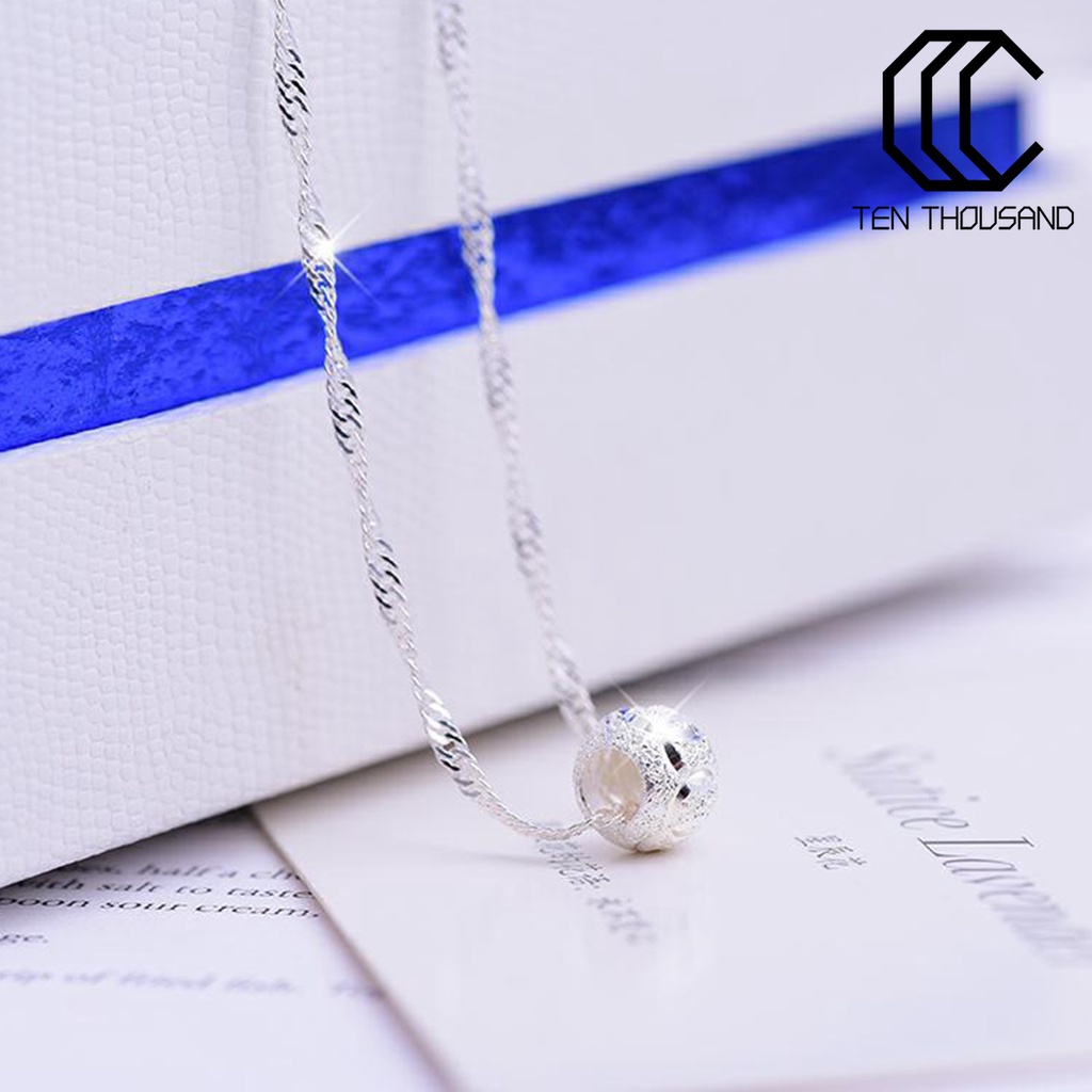 ♋Vòng cổ Bạc May Mắn Đính Hạt Lấp Lánh Dành Cho Nữ