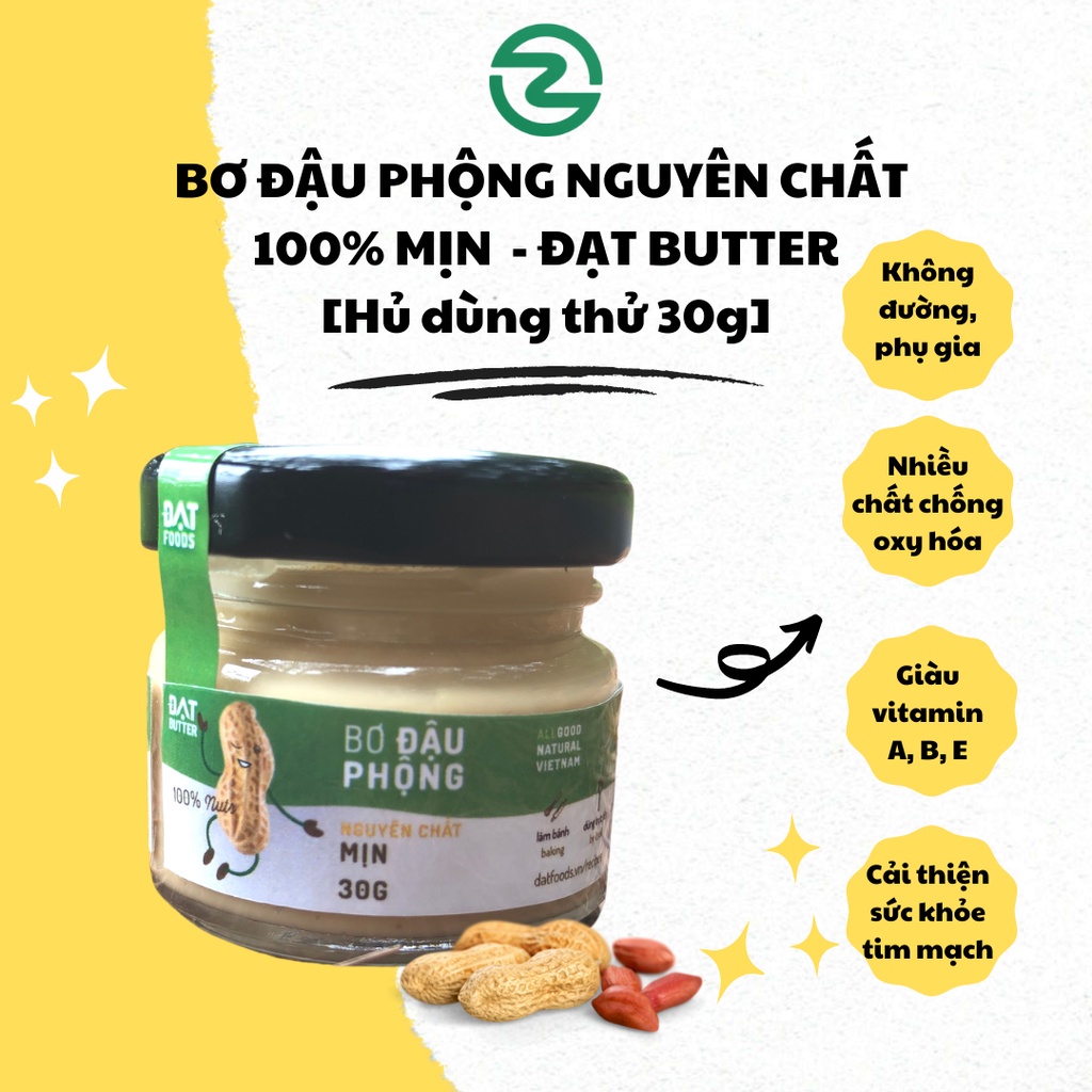 Bơ Đậu Phộng Mật Ong Nguyên Chất Đạt Butter - Xanhsam Organic