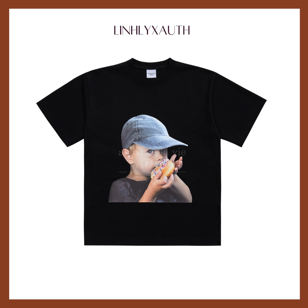 (HÀNG CHÍNH HÃNG) Áo thun - Acmé de la vie - ADLV BABY FACE SHORT SLEEVE T-SHIRT BLACK CAP BOY LinhLyxAuth