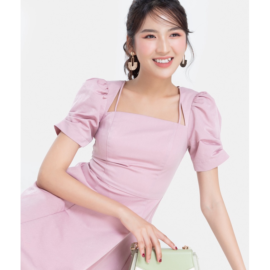 Đầm nữ HNOSS dáng chữ A tay phồng HNDLU021