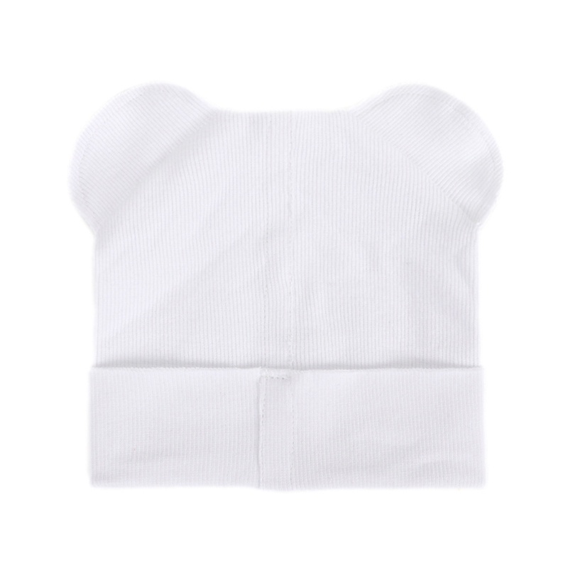 Bộ Găng Tay + Mũ + Găng Tay Dệt Kim Hình Tai Gấu Bằng Cotton Mềm Chống Trầy Xước Cho Bé Sơ Sinh