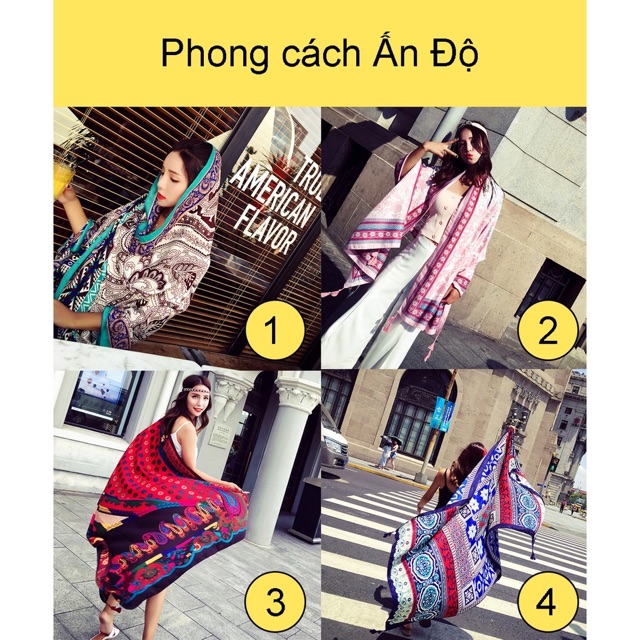 Khăn choàng thổ cẩm - khăn choàng boho siêu đẹp