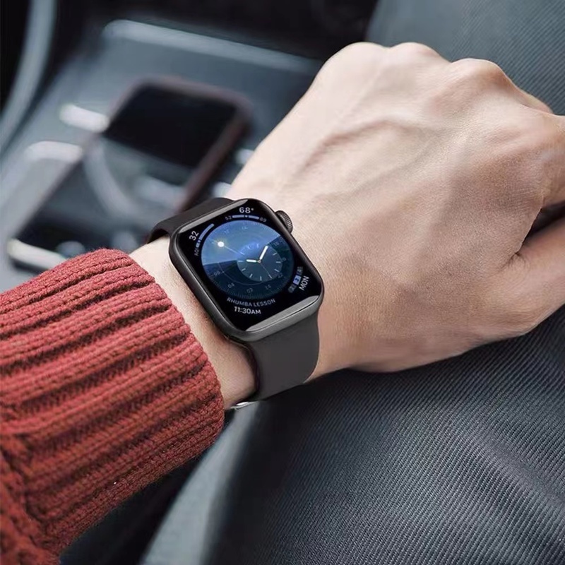 Dây Đeo Đồng Hồ Bằng Silicone Mềm 44mm 45mm 40mm Cho I-watch 42mm 38mm 41 apple watch series 6 5 3 SE 7 8 Ultra