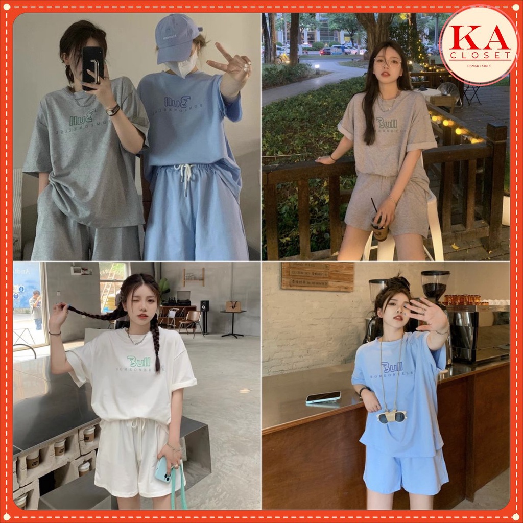 Bộ đùi 3ull KA chất cotton dầy đẹp không xù, có 3 màu, from rộng tay lỡ 2022