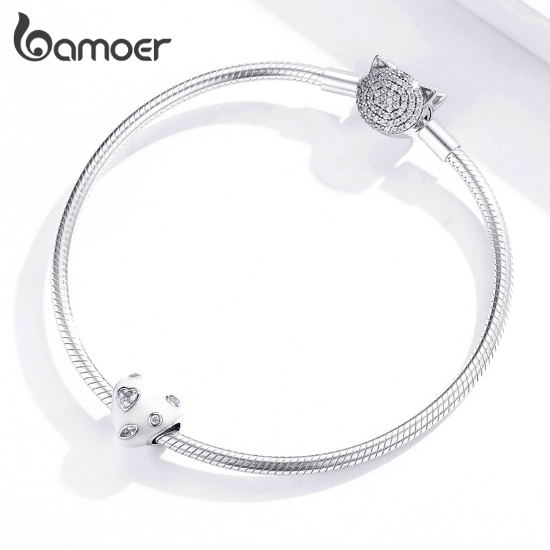 Hạt Trang Sức Bamoer BSC213 Bạc Sterling 925 Hình Trái Tim Tượng Trưng Cho Ngày Của Mẹ