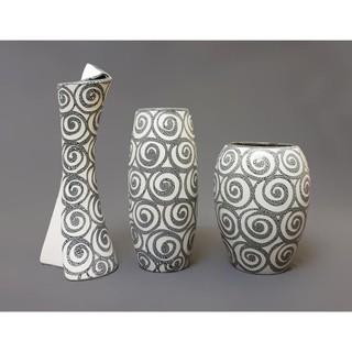 Bộ lọ hoa nghệ thuật - 3 lọ hoa - 5 màu men - Bát Tràng