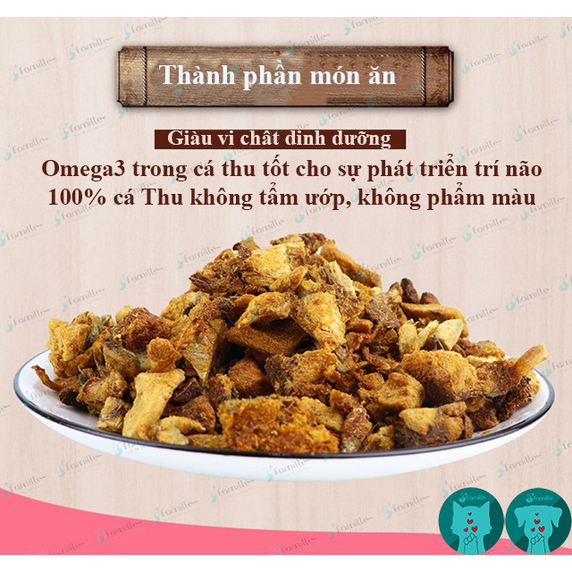 [100% CÁ THU]Cá Thu Sấy Khô, Thức Ăn Cho Chó Mèo, Đồ Ăn Vặt Thú Cưng, Bổ Sung Dinh Dưỡng, Chất Lượng, 100gr - JFamille