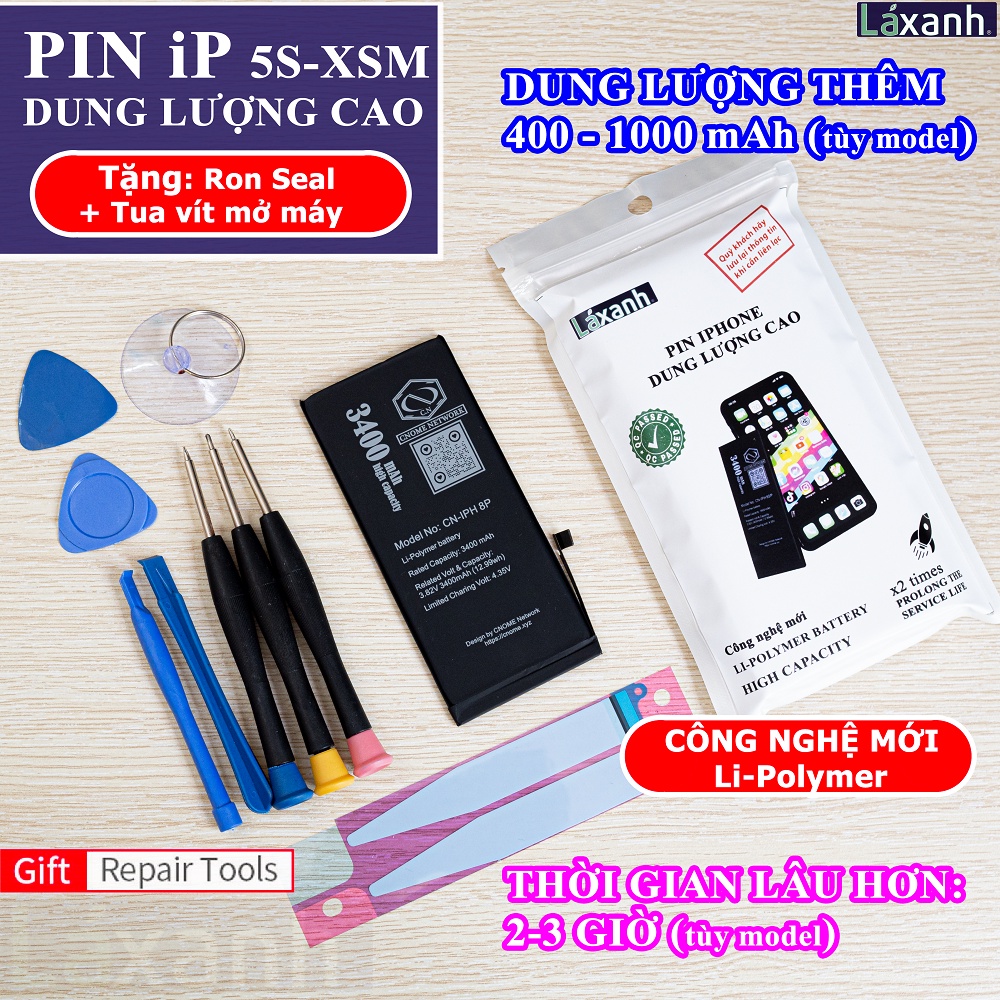 Pin iPH dung lượng cao IC zin hãng CNOME + tặng kèm công cụ mở máy 5/5C/5S/SE/6/6P/6S/6SP/7/7P/8/8P/X/XR/XS/XSMAX