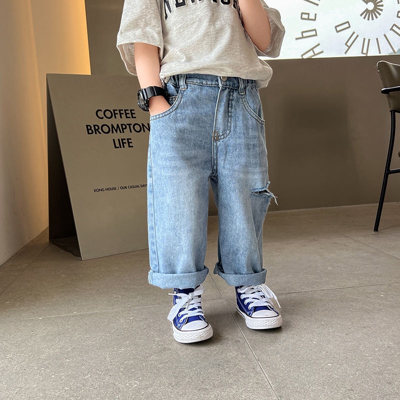 Quần Jeans Rách Phong Cách Hàn Quốc Thời Trang Mùa Hè Mới Cho Bé Trai 0720