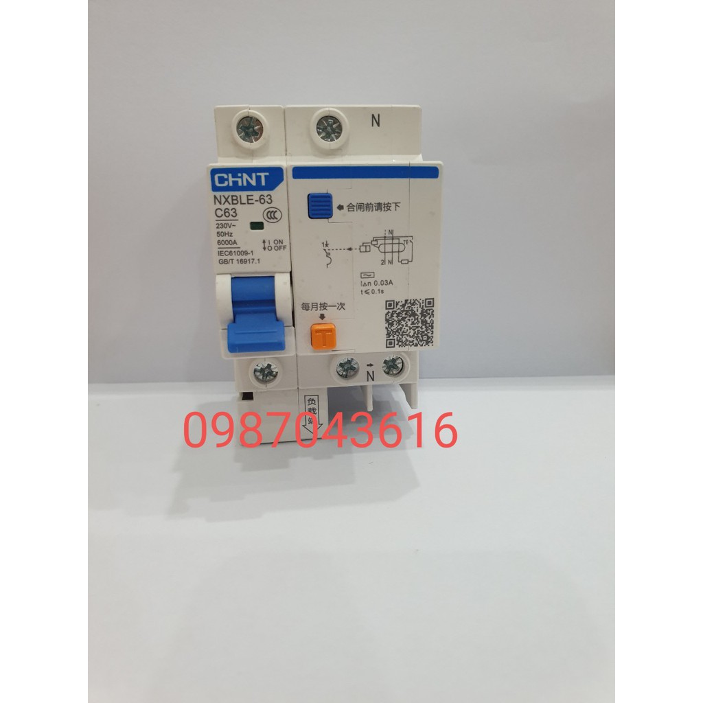 Áp tô mát chống giật chint NXBLE 1P, 2P 25A , 32A, 40A, 63A