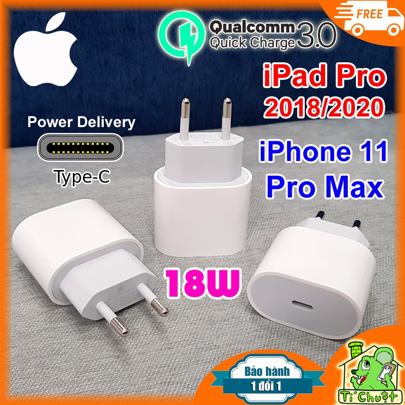 [ZIN THEO MÁY][Ảnh Thật] Củ Sạc Nhanh 18W PD iPhone 11/ 12 Pro Max, iPad Pro 2018/2020