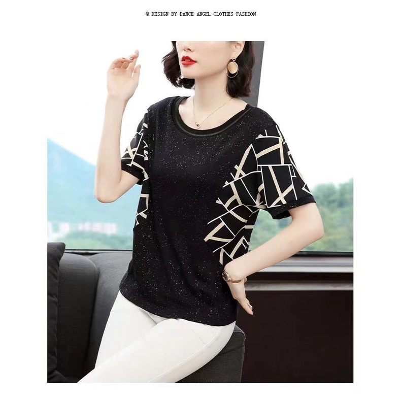 Áo Thun Tay Ngắn Dáng Rộng Thời Trang Mùa Hè Cho Nữ Trung Niên