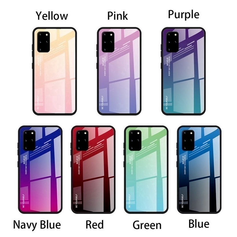 Ốp Điện Thoại Khung TPU Mềm Mặt Kính Cường Lực Màu Gradient Cho Samsung Galaxy A53 A33 A32 A22 A13 5G