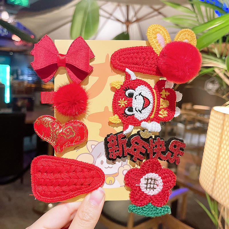 Set Phụ Kiện Cài Tóc Phong Cách Trung Hoa Xinh Xắn Cho Bé Gái