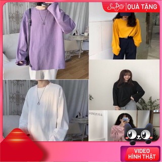 Áo thun tay dài trơn, form rộng, Nam nữ đều mặc được (Supo Shop)