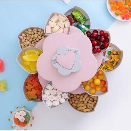HHM (Sỉ 70K) Khay Mứt Tết 1- 2 Tầng, Hộp Đựng Bánh Kẹo tết, Mẫu Mới 2022, khay đựng đồ tết có giá đỡ điện thoại