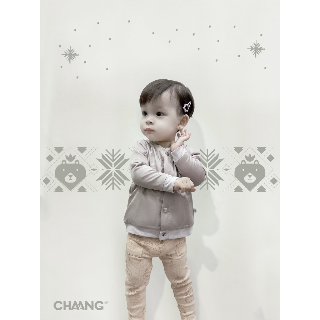 Áo khoác cho bé trai bé gái denim không mũ Snow Chaang
