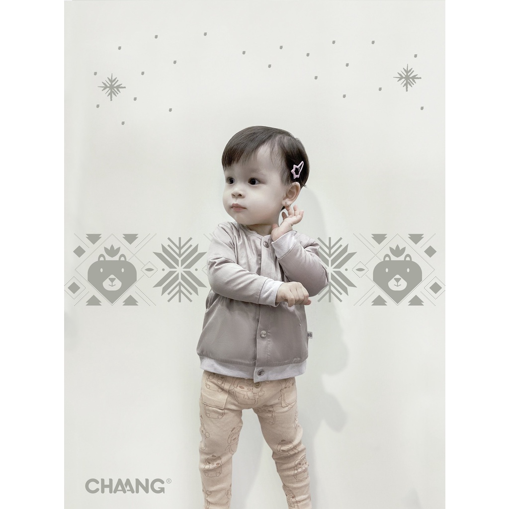 Quần legging bé gái dài ôm chân len tăm Snow Chaang