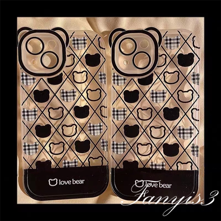 Ốp Điện Thoại Dẻo Họa Tiết Gấu &amp; Tai Gấu Dễ Thương Cho iPhone 14 13 12 11 Pro Max X XR Xs Max 8 7 6 6s Plus SE 2020