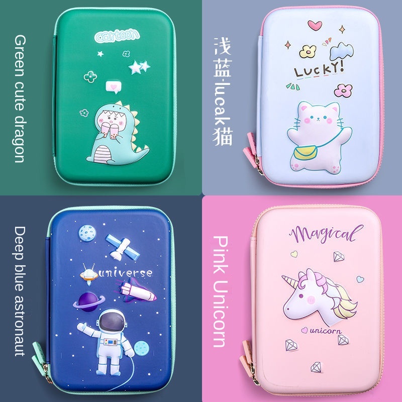 Hộp đựng bút chì 3D chống thấm nước họa tiết hoạt hình dễ thương cho bé