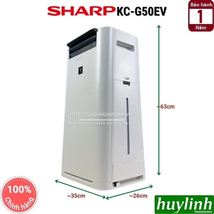 [Mã ELHAMS5 giảm 6% đơn 300K] Máy tạo ẩm và lọc không khí Sharp KC-G50EV-W - Hàng Chính Hãng