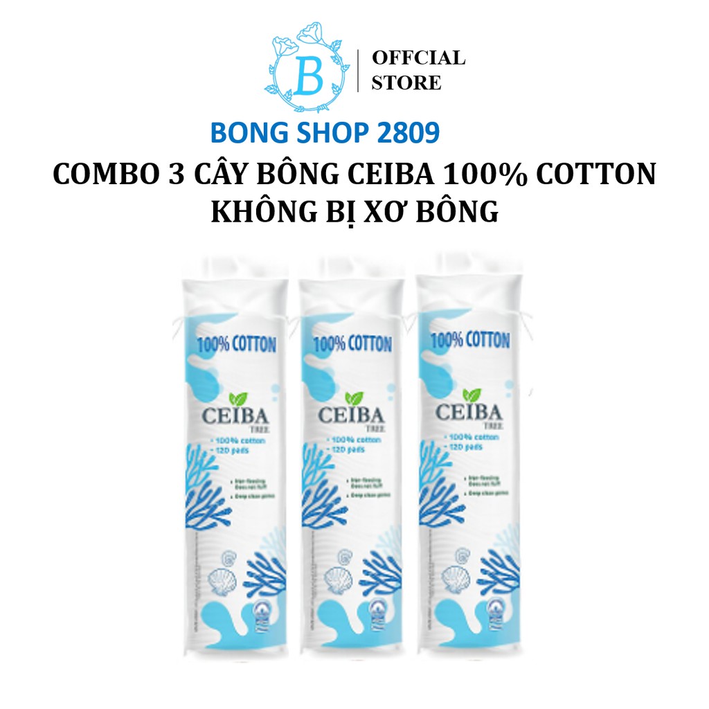 Combo 3 Bông Tẩy Trang Ceiba Tree