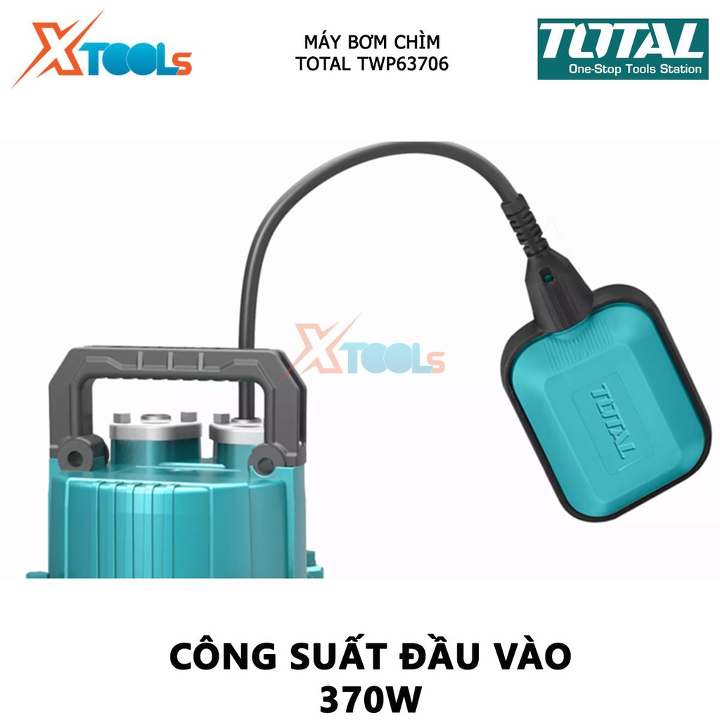 Máy bơm chìm nước sạch TOTAL máy bơm thả chìm tự động 220V, Công suất từ  370W(0.5HP) - 750W(1.0HP), hút nước cống