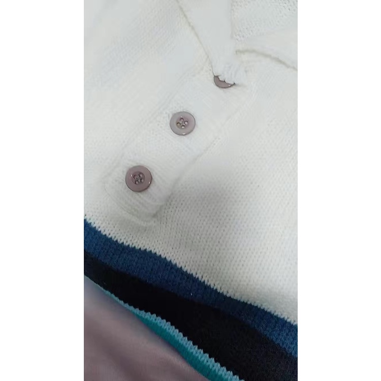 Áo Polo Dài Tay Dệt Kim Phối Màu | BigBuy360 - bigbuy360.vn