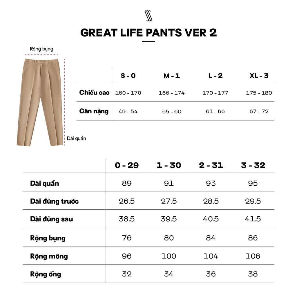 Quần âu nam ống đứng SSSTUTTER dáng suông dài đến mắt cá chân dệt thoi 5 màu Great Life Pants