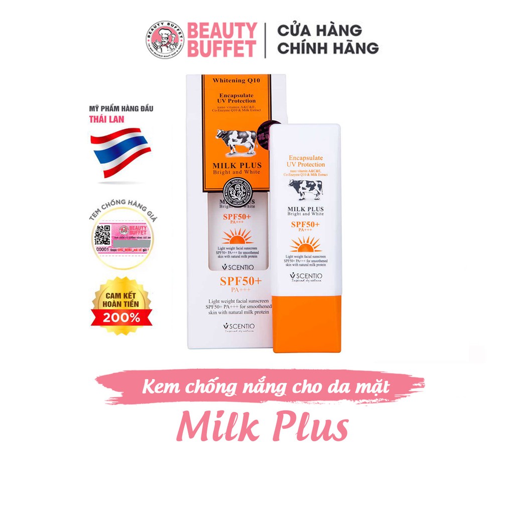 Kem chống nắng cho da mặt Scentio Milk Plus Encapsulate UV Protection SPF50+ PA+++ 30g