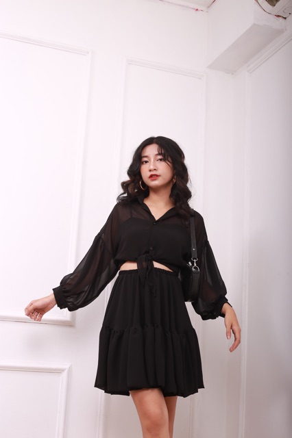 ÁO KIỂU - SHEER SHIRT - ÁO VOAN BUỘC NƠ TRƯỚC