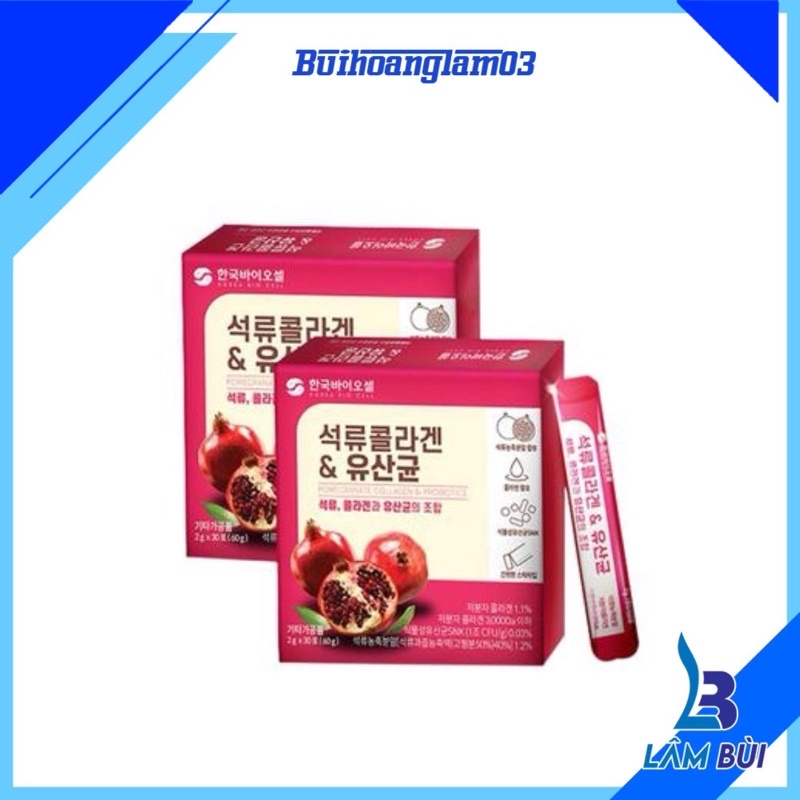 Collagen Lựu Đỏ Bio Cell Hàn Quốc Dạng Bột