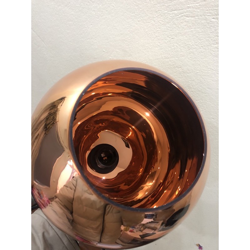 Đèn thả Chao thủy tinh màu hồng đồng D20/250/300mm