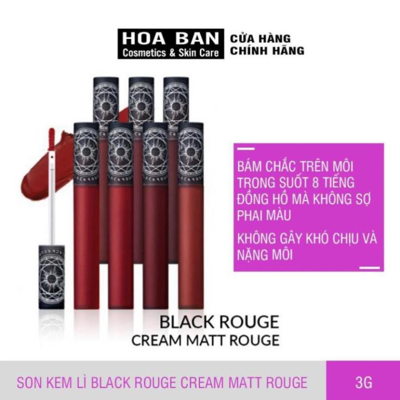 [FREESHIP-CHUẨN AUTH] Son Black Rouge Cream Matt Rouge Color Chart Son Kem Lì - HB0010 | BigBuy360 - bigbuy360.vn