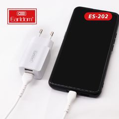 Củ Sạc, cốc sạc 2 Cổng USB Earldom ES-202 sạc nhanh 2.4A vỏ ngoài  là nhựa TPF chống cháy nổ đảm bảo độ bền cao