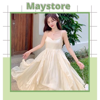 Đầm maxi biển màu nude maystore