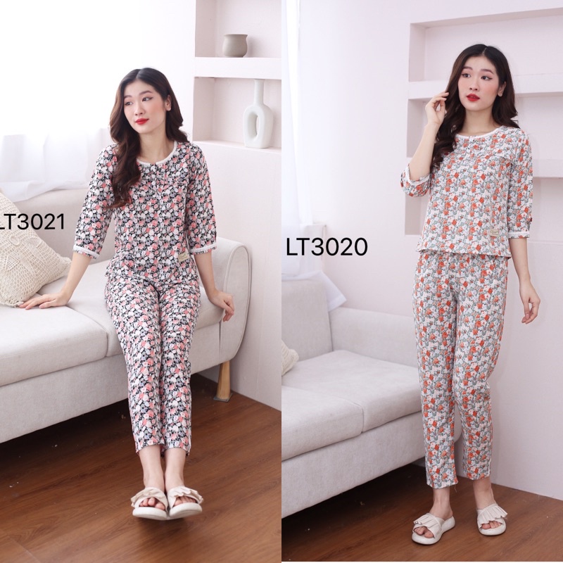 Bộ quần áo ngủ,bộ đồ nữ,bộ đồ mặc sau sinh,bộ áo dài quần dài thiết kế trẻ trung,dễ thương mã LT012 LT2022 LT2023 | BigBuy360 - bigbuy360.vn