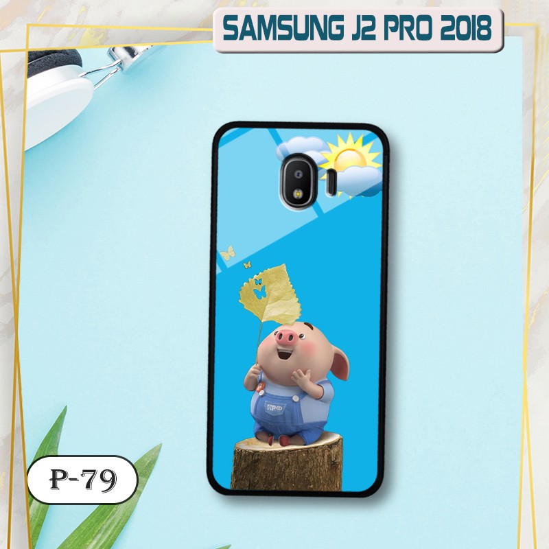 [Mã ELORDER5 giảm 10K đơn 20K] Ốp lưng kính 3D Samsung Galaxy J2 Pro 2018-cute