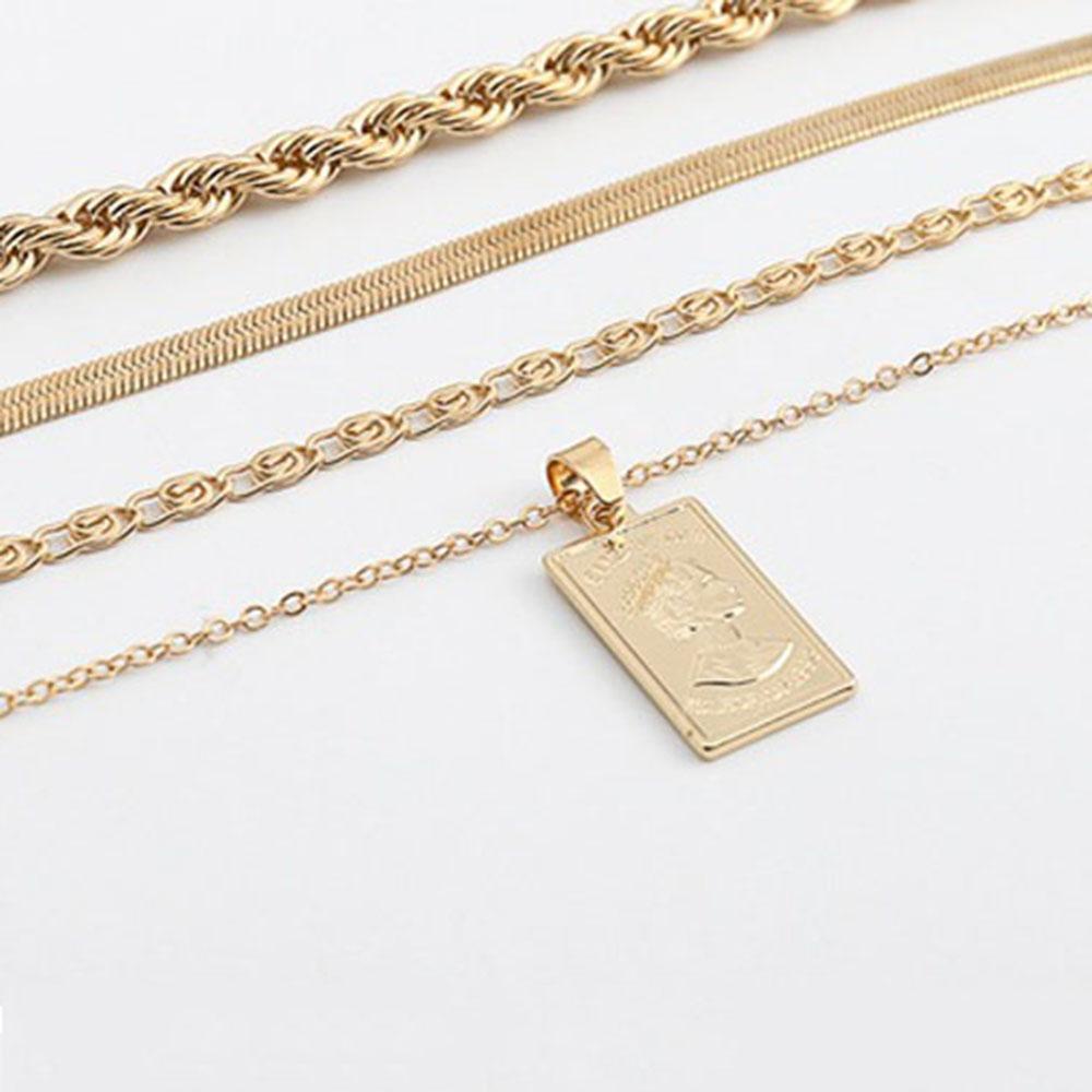 AROMA Dây Chuyền Nhiều Lớp Mặt Hình Đồng Xu Thời Trang Dành Cho Nữ