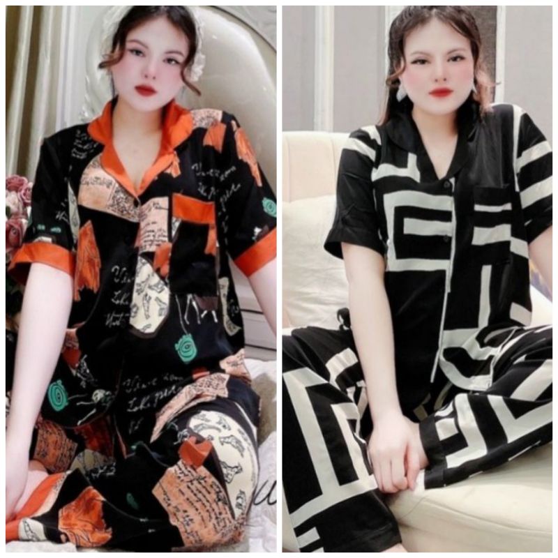 Bigsize 60-75kg - Pijama lụa mango tay ngắn quần dài cao cấp không nhăn. Đồ ngủ nữ loại 1, có video và ảnh thật của shop