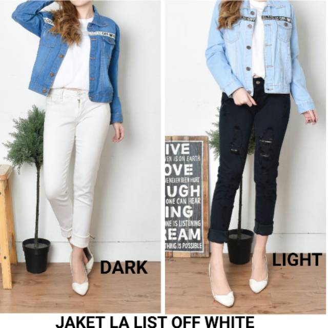 Áo Khoác Jean Off White May Mắn Thời Trang Cho Nữ 88