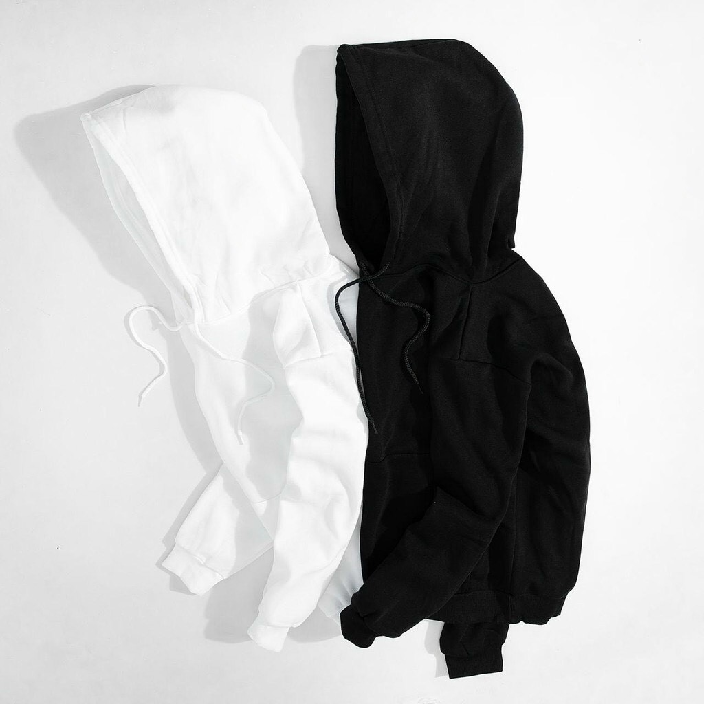 Áo Hoodie nam nữ unisex đôi cặp form rộng trơn trắng đen có mũ đẹp chất nỉ phong cách trẻ trung Hàn Quốc | BigBuy360 - bigbuy360.vn