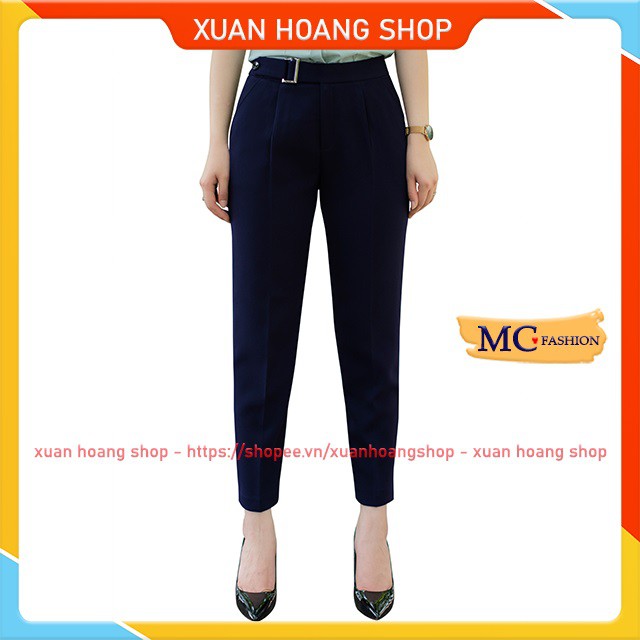 Quần Tây Nữ Baggy Lưng Cao Kiểu Âu Công Sở Mc Fashion, Xanh Tím Than, Đen, Ghi Xám Tàn, Size Đủ, Vải Co Giãn Đẹp Q0406