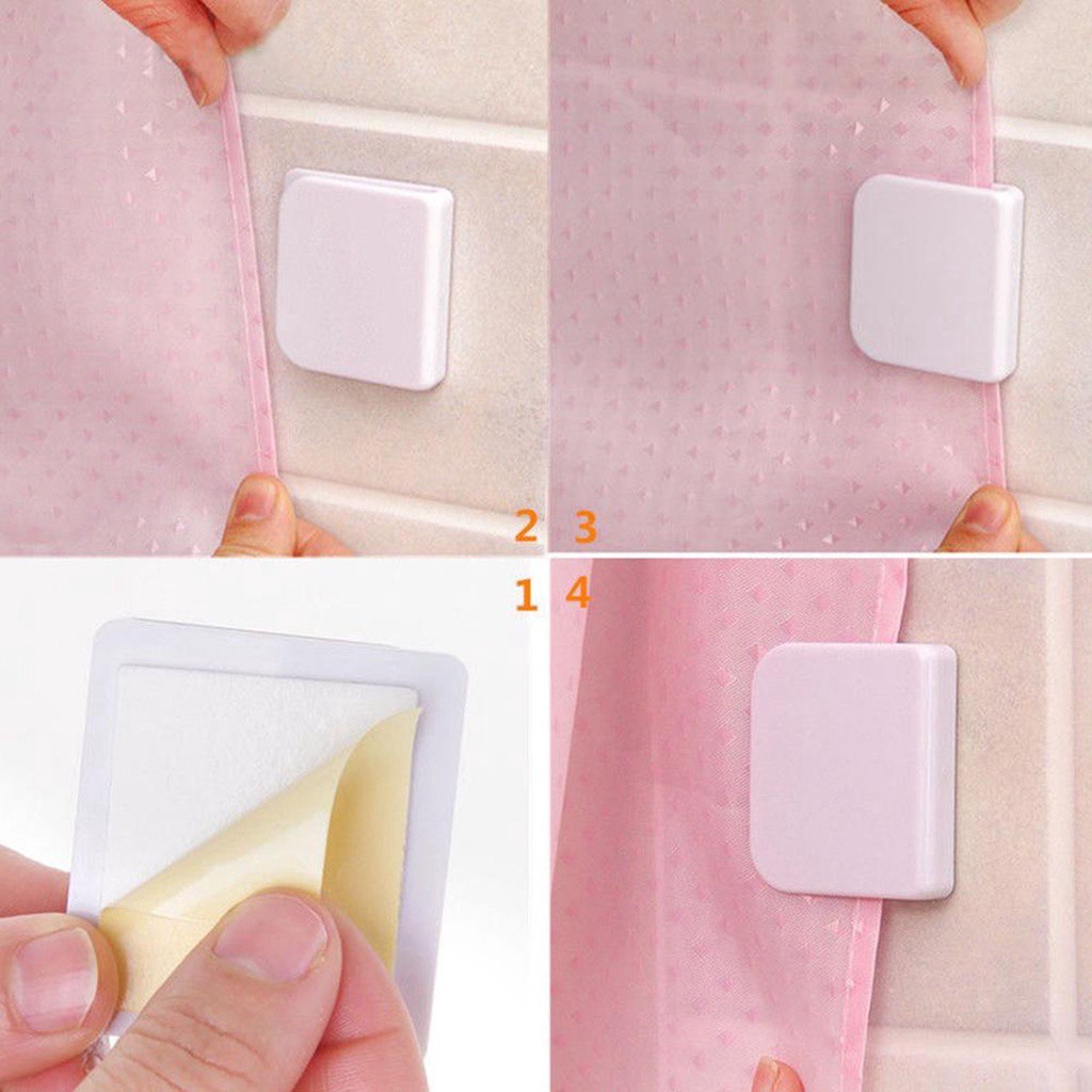 GIOVANNI Home Clamps Household Drapes Holder Curtain Fixation Anti Splash Self-adhesive Bathroom Buckles Shower Decoration Fixed Clip