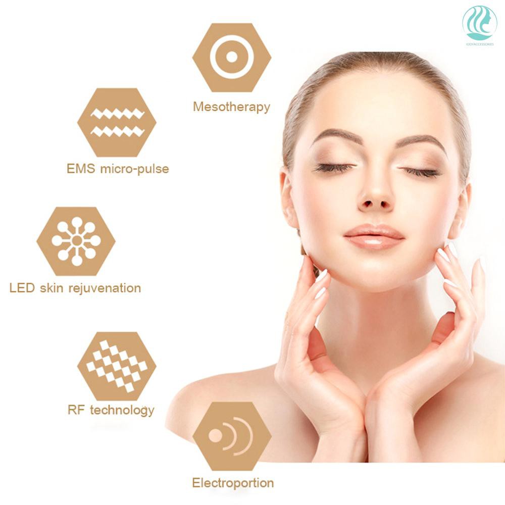 🌟Face Skin Mesotherapy Electroporation RF Radio Frequency Facial LED Photon Skin Care Device Face Lift Tighten Beauty M