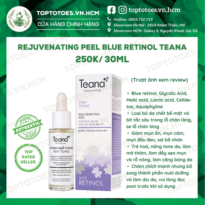 Tẩy da chết hoá học Rejuvenating Peel Blue Retinol Teana