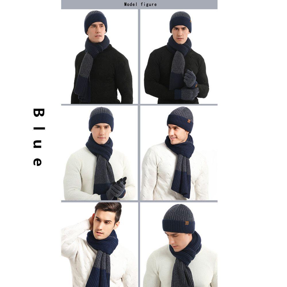 ROSE Bộ Mũ + Găng Tay + Găng Tay Dệt Kim Giữ Ấm Mùa Đông Có Thể Chạm Màn Hình