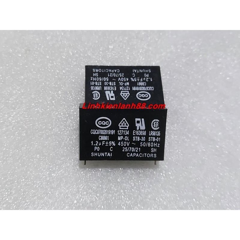 (2 cái) Tụ Quạt Điều Hòa 1.2uf 450v Chân Kim Mới, Chính Hãng