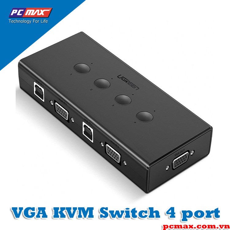 Bộ gộp VGA KVM 4 cổng chung 1 hình 1080P Ugreen 50280 - Hàng chính hãng