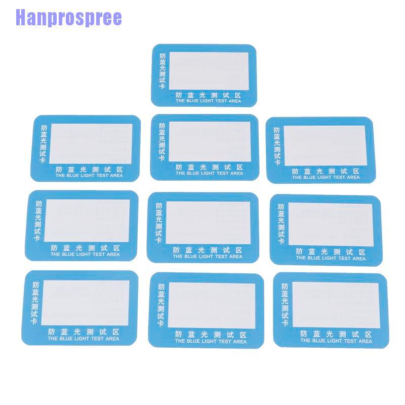 Hp> 10Pcs/set Anti Blue Light Purple Test Card For Glasses Reusable Polarized Test